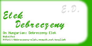 elek debreczeny business card